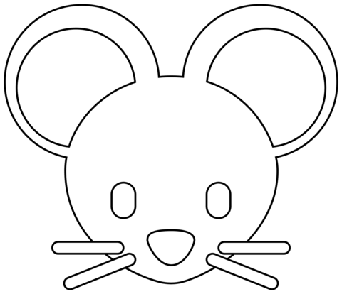 Mouse Face Emoji Coloring Page